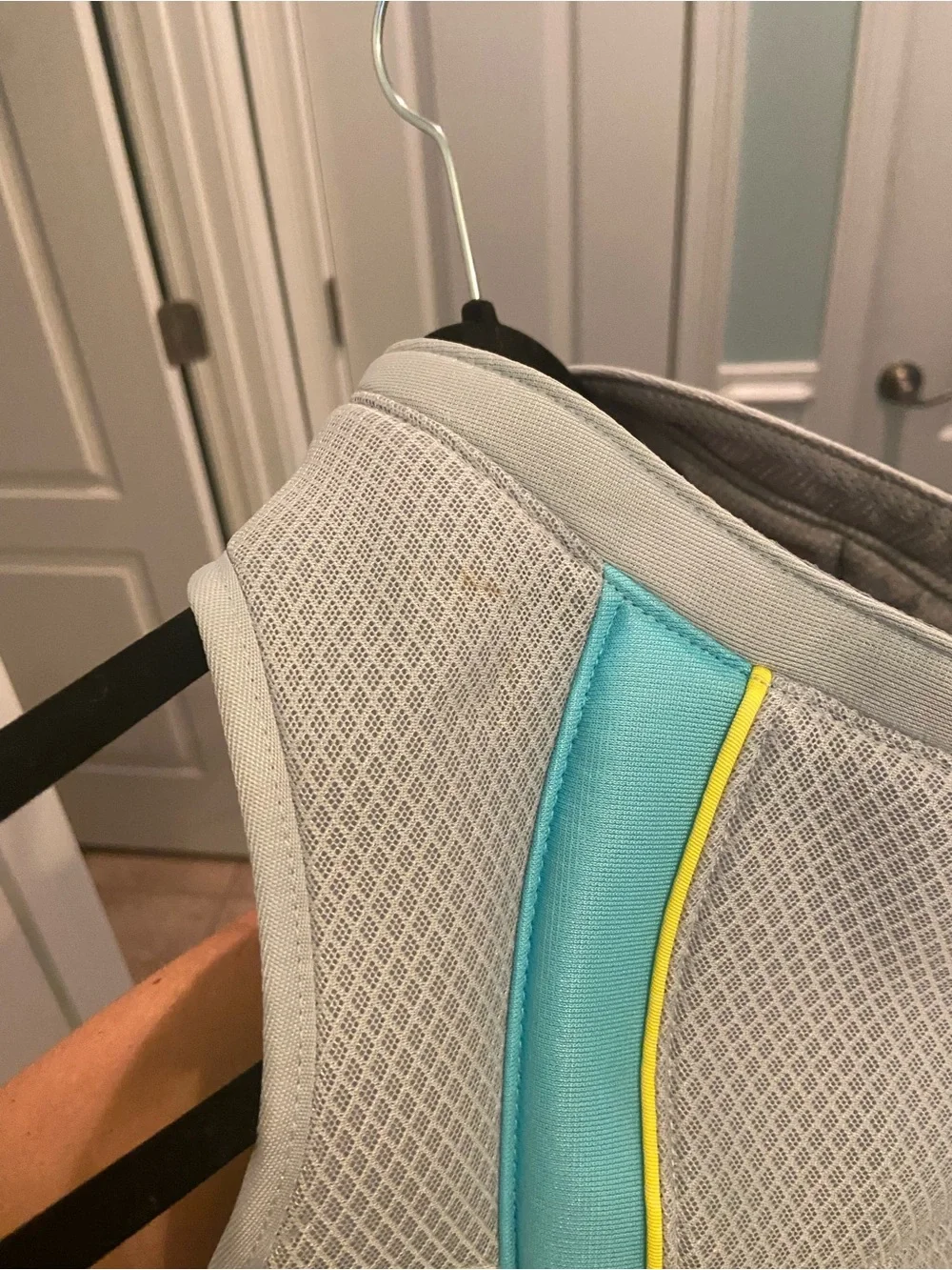 RuffWear Swamp Cooler Dog Vest - Light Gray with Aqua Trim
